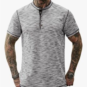 Men's Gray Henley Shirt